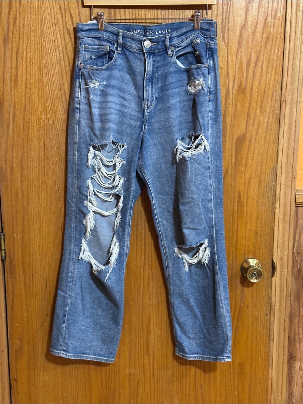 American Eagle Outfitters sz 10 highest rise 90s boyfriend Straight Leg Jeans